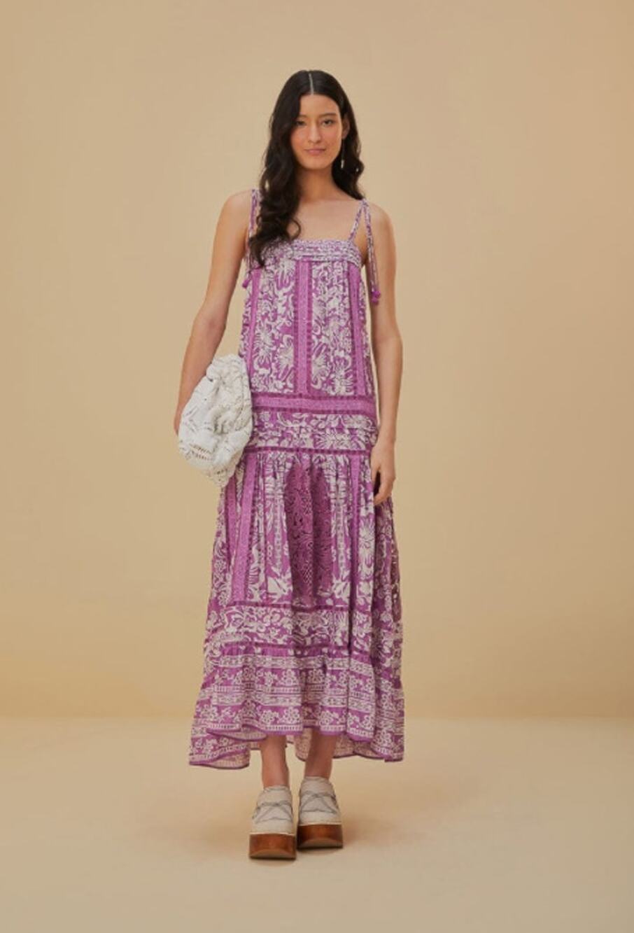 FARM Rio Purple Floral Maxi Dress